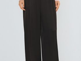 Широкие атласные брюки, Коричневый