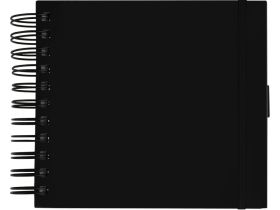 Скетчбук на спирали Гамма "Студия" 15х15 см 100 л 110 г, черный, твердая обложка, на резинке, слон