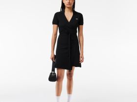 Платье Lacoste с поясом из ткани Пике