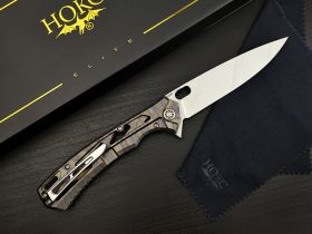 Складной нож НОКС Майор Elite, сталь М390, рукоять титан, Tiger Stripe Flamed