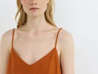 Топ изо льна на бретелях, Оранжевый