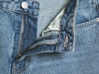 Прямые джинсы с высокой посадкой, Голубой