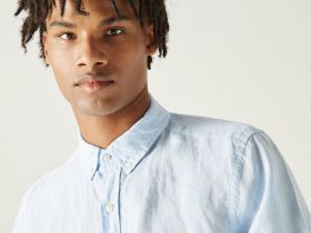Мужская льняная рубашка Lacoste стандартного кроя