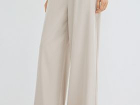 Широкие брюки с эластичным поясом, Бежевый