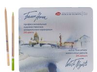 Набор карандашей акварельные "Белые ночи", 24 цвета, в жестяном пенале