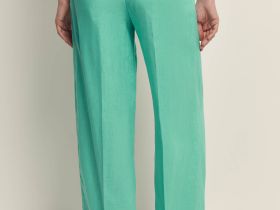 Брюки из конопляной ткани широкого кроя