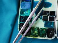 Кисть имитация белки №2 круглая Roubloff "start" короткая ручка, сиреневая матовая, серебристая обой