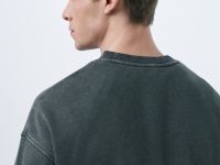 Свитшот с эффектом стирки, Зеленый