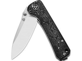 Складной нож QSP Hawk, сталь CPM S35VN, рукоять карбон, черный/белый