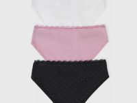 Трусы для девочек, 3 шт., Черный