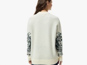 Женский свитер Lacoste с принтом свободного кроя