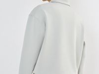 Джемпер с воротником-стойкой на молнии, Серый