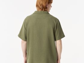 Мужская хлопковая рубашка Lacoste свободного кроя