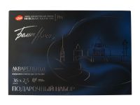 Набор акварели "Белые Ночи" 36 шт х 2,5 мл, кисти, фарфоровая палитра, синее дерево