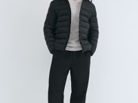 Утеплённая лёгкая куртка, Черный
