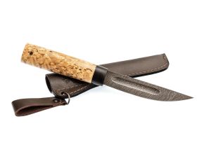 Нож Северный, сталь дамаск, рукоять карельская береза