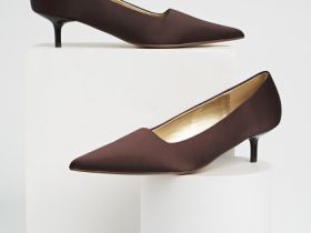 Сатиновые туфли-лодочки, Коричневый