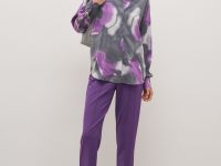 Блузка прямого силуэта с принтом