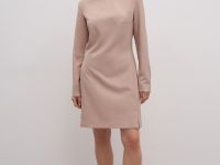 Платье мини с округлым воротником