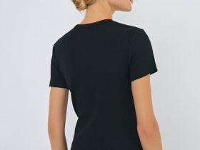 Футболка в рубчик, Черный