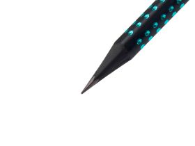 Карандаш чернографитный Faber-Castell "Sparkle Black" B, трехгранный, заточен., черный/голубой метал