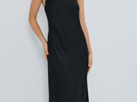 Платье на тонких бретелях, Черный