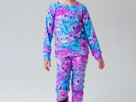 Термокомплект трикот. для девочек: фуфайка (футболка) с длин. рук, брюки для эпизод. использования