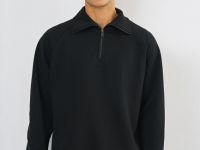 Толстовка с воротником-стойкой на молнии, Черный
