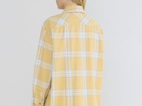 Рубашка в клетку из хлопка, Желтый