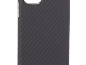 Чехол-накладка Kzdoo Kevlar Case для iPhone 14 Pro карбоновый (черно-серый в полоску)