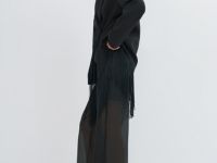 Полупрозрачные брюки из органзы, Черный