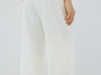 Широкие брюки из мягкого пике, Белый
