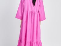 Хлопковое платье с v-образным вырезом