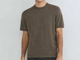 Вязаная футболка из пряжи с вискозой, Коричневый