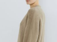 Кардиган из пушистой пряжи на пуговицах, Коричневый