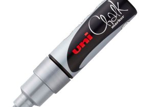 Маркер меловой Uni PWE-8K, 8 мм, клиновидный, золотой