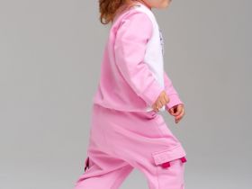 Комплект детский трикотажный для девочек: толстовка, брюки