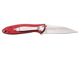 Полуавтоматический складной нож Kershaw Leek, сталь 14C28N, рукоять алюминий, красный
