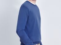 Джемпер из хлопка и шерсти с округлым вырезом