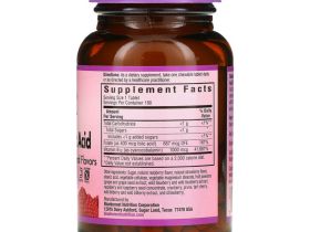 Bluebonnet Nutrition, EarthSweet, витамин B-12 и фолиевая кислота, натуральный малиновый ароматизатор, 180 жевательных таблеток