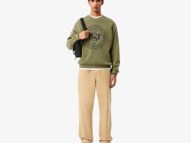 Мужской флисовый свитшот Lacoste свободного кроя