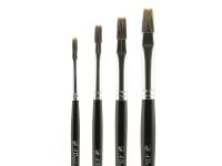 Кисть горный колонок №6 плоская Альбатрос, короткая ручка