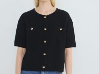 Кардиган с коротким рукавом, Черный