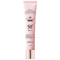 Тонирующий санскрин с коллагеном WellDerma Tone Up Sun Cream Sapphire Collagen Perfect SPF50+ PA+++