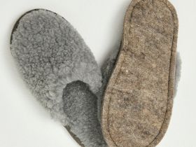 Тапочки шерстяные серые