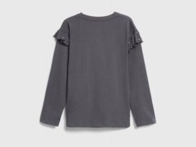 Лонгслив со стразами для девочек, Серый