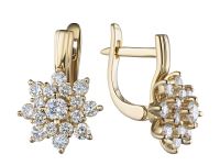 Серьги из желтого золота с бриллиантами э0301сг09160400