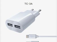 Зарядное устройство Red Line ТС-3A USB/USB с кабелем Apple Lightning 15 Вт Белое