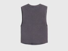 Вязаный жилет для девочек, Серый