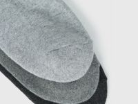 Носки в рубчик, 3 пары, Серый